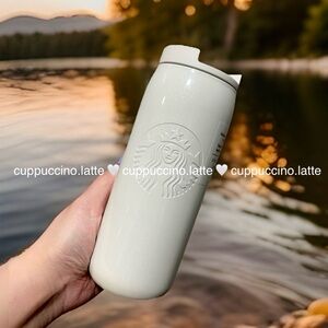 🤍NWT🤍Starbucks 2026 Spring White Glitter Sheen Stainless Steel Bottle Tumbler